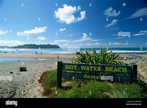 Hot Water Beach On The East Coast Of The Coromandel Peninsula Where