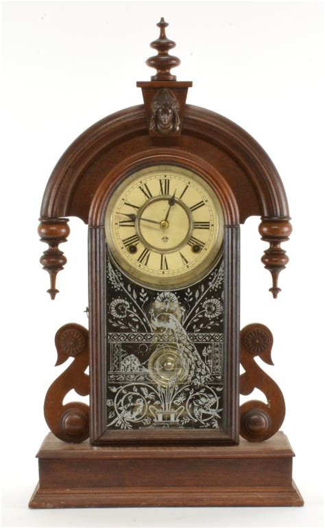 Ansonia Parisian Walnut Teardrop Parlor Clock