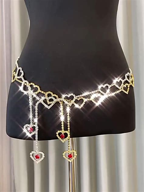 2022 Waist Chain Belt Heart Diamond Chest Body Jewelry Luxury Tassel