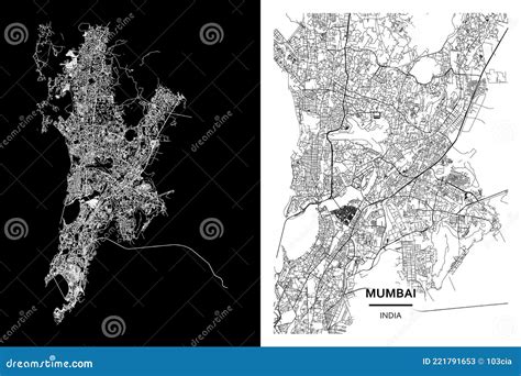 Mumbai Maharashtra India Street Map City Centre For Poster High