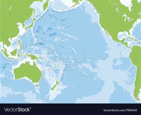 Map Oceania Royalty Free Vector Image Vectorstock