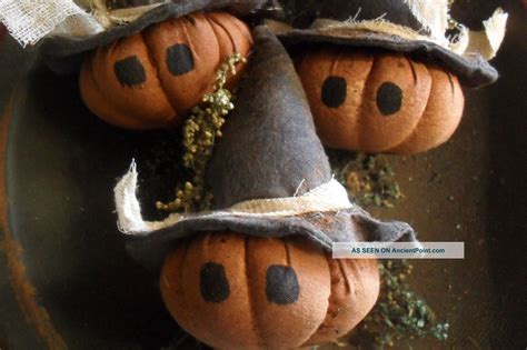 Handmade Primitive Halloweenfall Chunky Witch Pumpkin Bowl Fillersornies