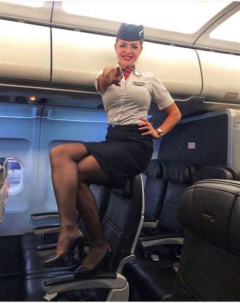 British Airways Cabin Crew Flight Girls Flight Attendant Uniform Nylons Women With Beautiful