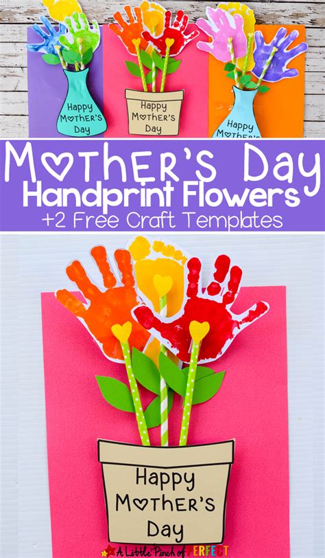 An easy mothers day or valentines day activity with free printable poem. Adorable Mother's Day Handprint Flower Craft and Free ...