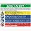 Construction Site Safety Sign With 1 Warning 2 Mandatory & 