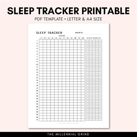 sleep tracker printable sleep tracker template sleep etsy