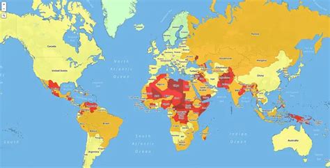 Look Travel Risk Map Shows Worlds Most Dangerous Countries