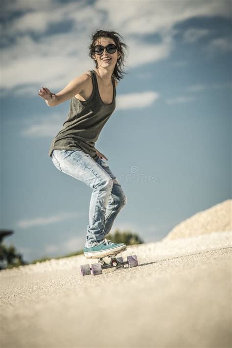 Skater Girl Stock Photo Image Of Longboard Outdoor 35362348