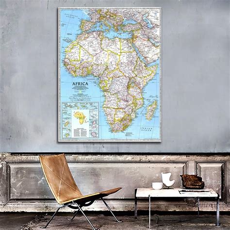 Bik7746 Maps Atlases 1990 Edition African Map Hd Non Woven Foldable