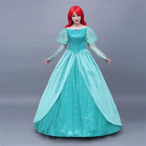 The Little Mermaid Ariel Disney Cosplay Costume Lang Long Evening Dress Outfit Halloween €94