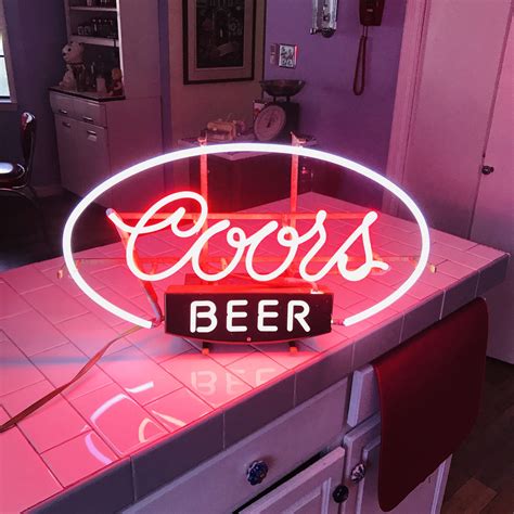Vintage Coors Neon Beer Sign 3 Colors 24 Across 14 12 Tall Pink