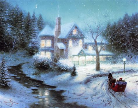 Работы художника томаса кинкейда (thomas kinkade) (68 работ). 71+ Thomas Kinkade Christmas Wallpapers on WallpaperSafari