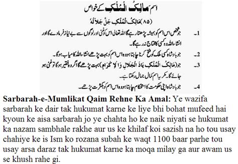 Ya Malik Ul Mulk Benefits Ya Malik Al Mulk Wazifa Urdu 2014 2015