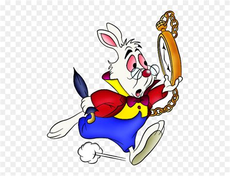 Alice In Wonderland Cartoon Character On A Transparent White Rabbit