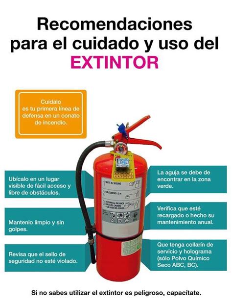 Recomendaciones Para Uso Y Cuidado Del Extintor Incendios Y