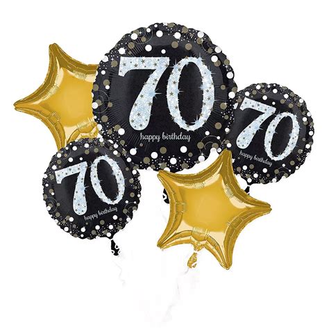 70th Birthday Balloon Bouquet 5pc Sparkling Celebration Party City