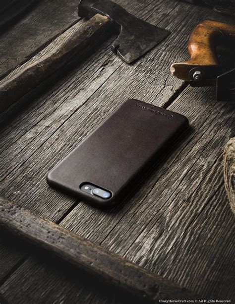 Iphone 8 8 Plus Leather Case Woodbrown Crazy Horse Craft
