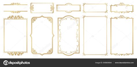 Golden Ornate Frames Scroll Elements Stock Vector By ©ankomando 649904844