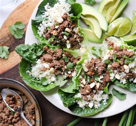 Ground Beef Thai Lettuce Wraps Whole30 Low Carb Cook At Home Mom