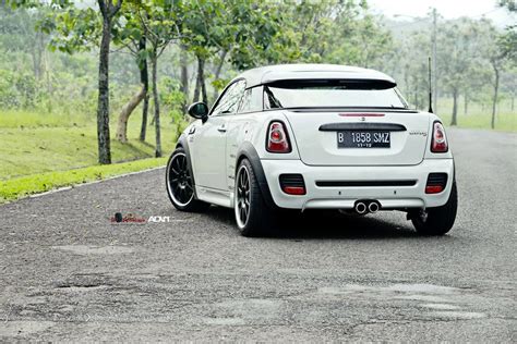 Custom White Mini Cooper With Contrasting Black Accents