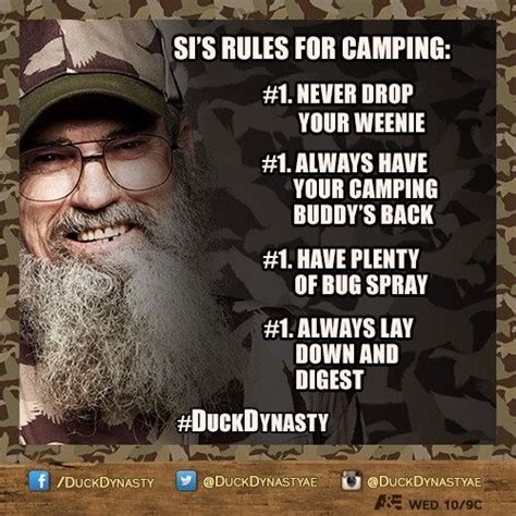 Do you know uncle si's qoutes? Uncle Si- Rules for Camping | Movies/Shows | Pinterest | Pistols, Jack o'connell and Survival