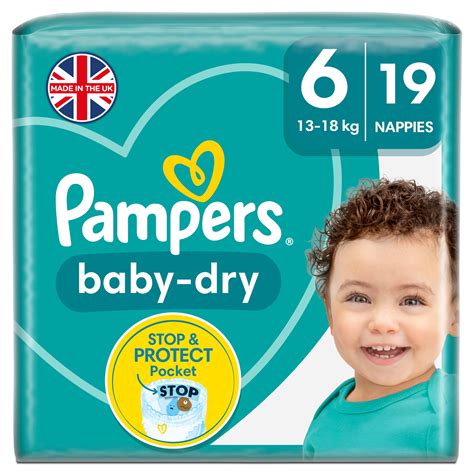 Pampers Baby Dry Size 6 19 Nappies 13kg 18kg Baby And Toddler