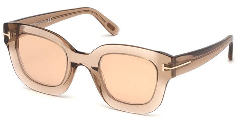 tom ford pia square acetate sunglasses in pink lyst