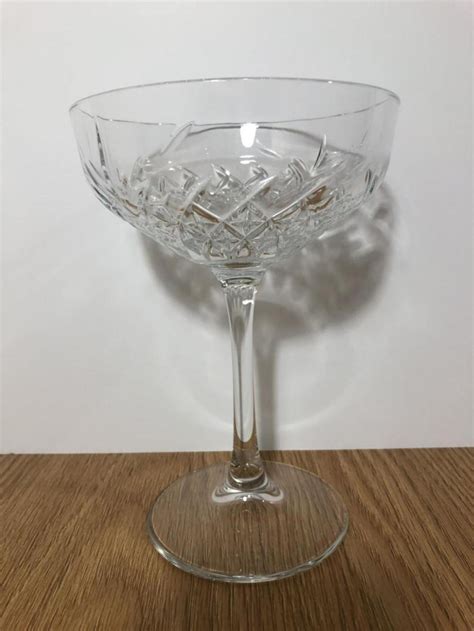 Set Of 6 Champagne Stemmed Crystal Glasses