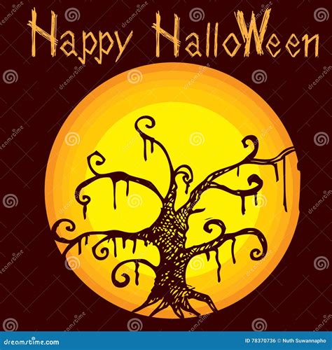 Halloween Tree A Stock Vector Illustration Of Horror 78370736