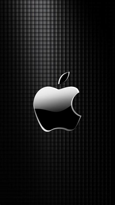 Sleek Apple Logo With Black Grid Background Iphone 6 6 Plus And Iphone 54 Wallpapers
