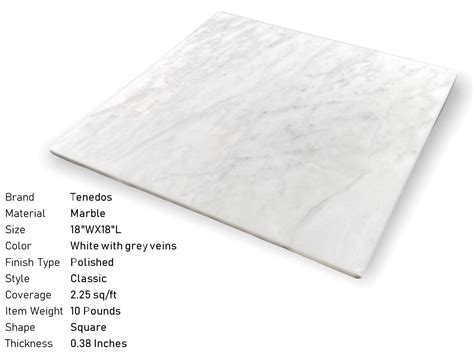 Tenedos Carrara Marble Italian White Bianco Carrera 18x18 Marble Tile