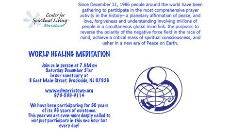 World Healing Meditation Center For Spiritual Living Morristown