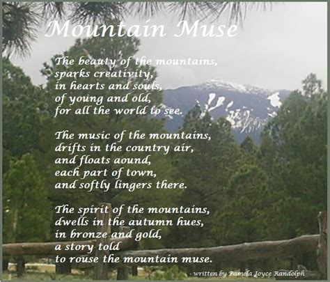 Mountain Muse An Original Inspirational Poem By Pamela Joyce