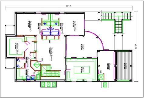 Architecture Bungalow Layout Plan Dwg File Cadbull