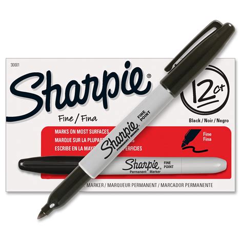 Sharpie Black Permanent Marker Pen Fine Tip Pack Of 2 3501170818305
