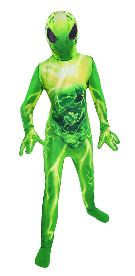 Boys Green Alien Space Scifi Halloween Fancy Dress Costume Kids Costume