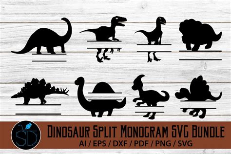 Dinosaur Svg Bundle T Rex Svg Cute Dinosaurs Svg Split Monogram Svg The Best Porn Website