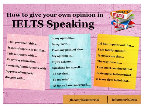 These type of activities range from very simple find someone who… (plays the guitar, has been abroad, would like to travel in europe, has broken something expensive, etc ) to quite elaborated student surveys. How to give your own opinion in IELTS Speaking Part