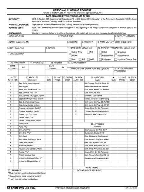 Da Form 3078 Fill Out And Sign Online Dochub
