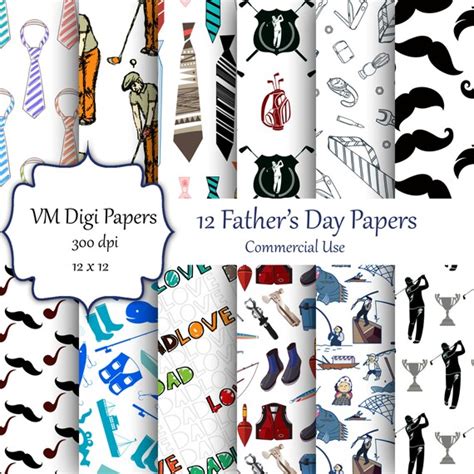 Fathers Day Digital Paper Fathers Day Paper Dad By Vmdigipapers