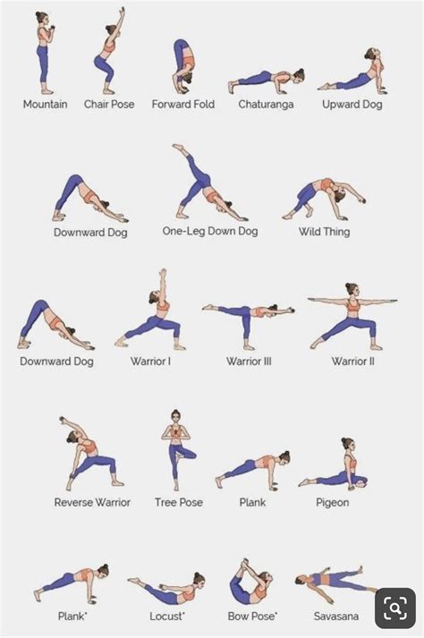 Vinyasa Yoga Poses Printable Chart