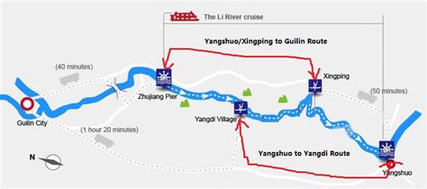 Li River China Map Li River Cruise