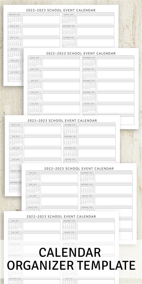 Three Calendars With The Words Calendar Organizer Template