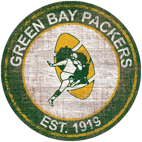 Green Bay Packers 24 Round Heritage Logo Sign