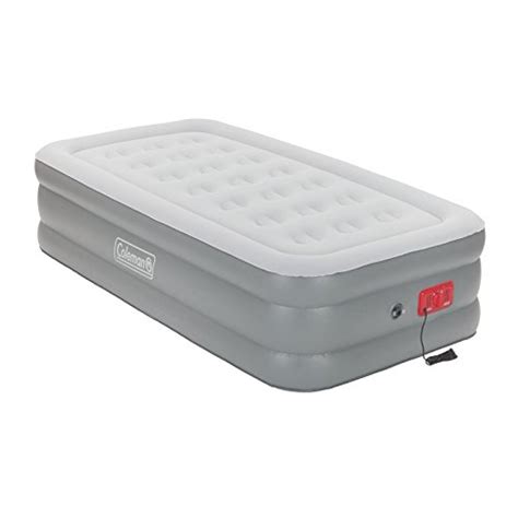 Coleman twin single high inflatable mattress camping quick bed. Coleman Support Rest Twin Elite Air Bed with Built-In Pump ...