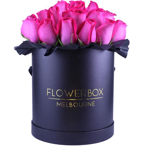 Hot Pink Roses Flower Box Melbourne
