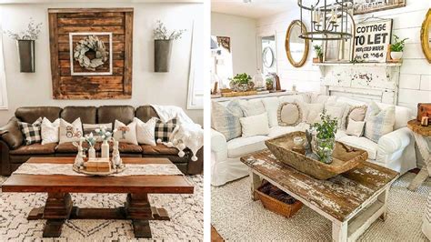 Diy Rustic Shabby Chic Style Farmhouse Living Room Decor Ideas Home