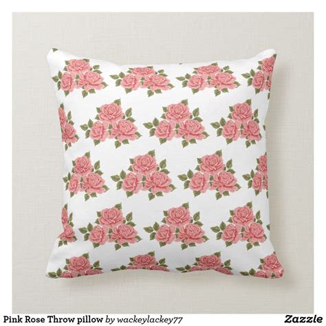 Pink Rose Throw Pillow Throw Pillows Pillows Custom