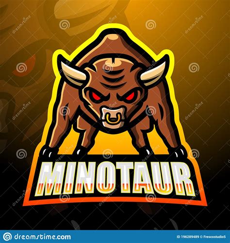 Minotaur Mascot Esport Logo Design Stock Vector Illustration Of Logo