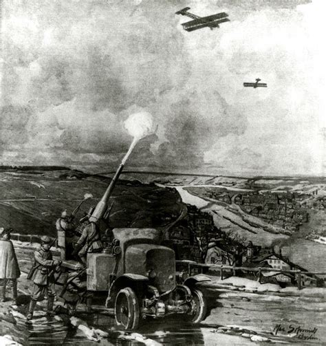 Ww1 German Anti Aircraft Defences Attacking Two Aircrafts Photos